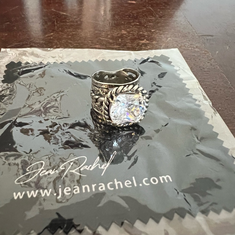 Jean Rachel Silver Ring with Brilliant Clear Stone